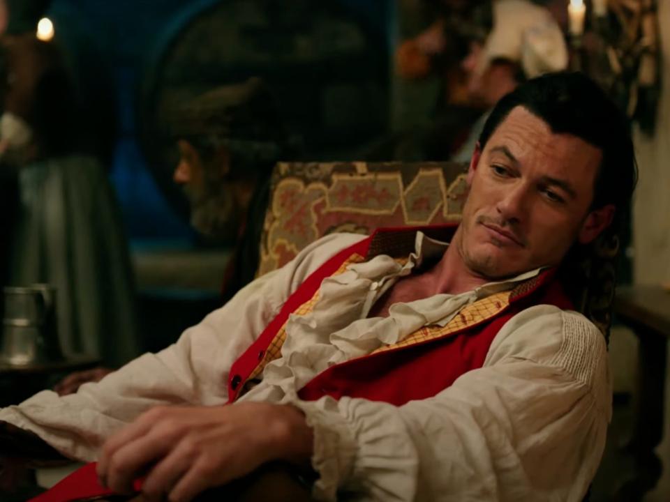 Luke Evans as Gaston in "Beauty and the Beast" (2017).