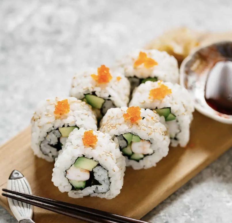 a plate of sushi