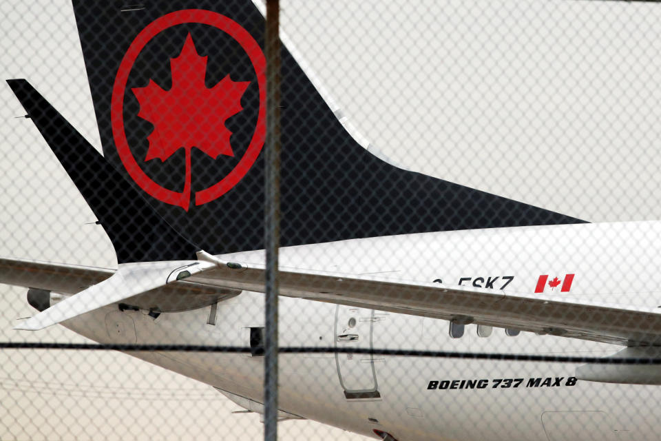 An Air Canada Boeing 737 MAX 8 aircraft is seen on the ground at Toronto Pearson International Airport in Toronto, Ontario, Canada, March 13, 2019.  REUTERS/Chris Helgren