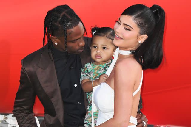 <p>Jon Kopaloff/FilmMagic</p> Travis Scott, Stormi Webster and Kylie Jenner attend the Premiere Of Netflix's "Travis Scott: Look Mom I Can Fly" on August 27, 2019 in Santa Monica, California.