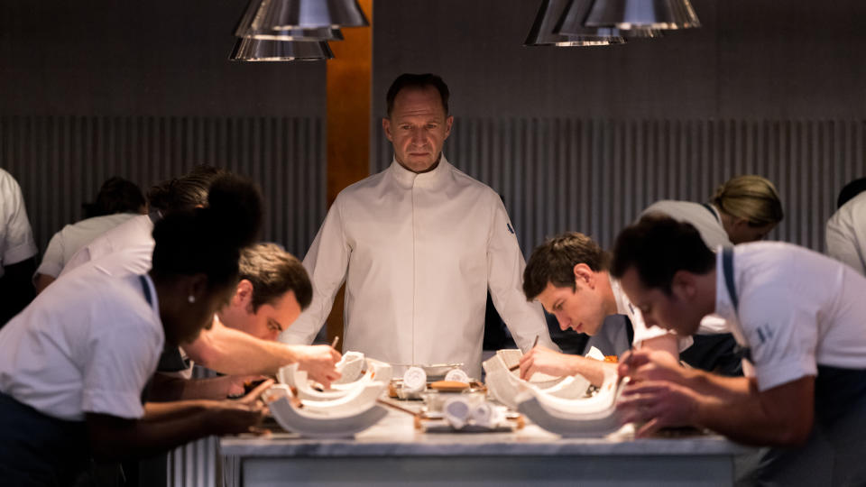 Ralph Fiennes plays a celebrity chef with a dark hidden agenda in The Menu. (Searchlight Pictures)