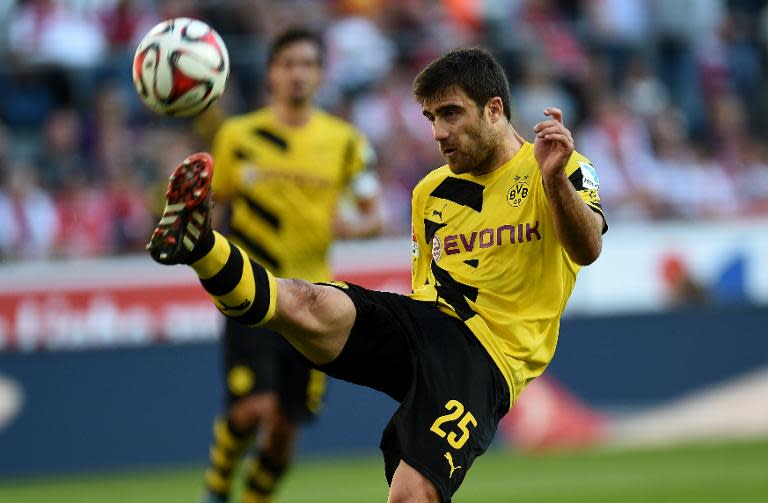 Dortmund's Greek defender Sokratis, pictured as his team faces Koeln on October 18, 2014 in Cologne