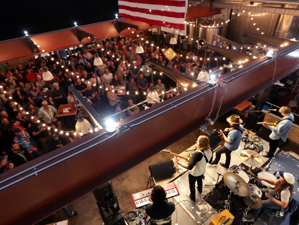 Caleb Caudle performs Aug. 2, 2018, in front of a packed house at Appleton Beer Factory during the 2018 Mile of Music.