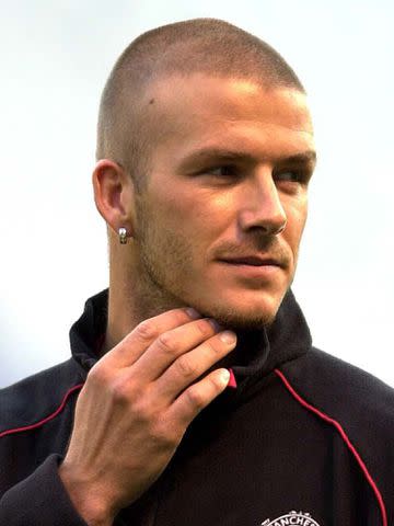 Shaun Botterill/ALLSPORT David Beckham during his training ahead of a Champions League game in La Coruna, Spain.