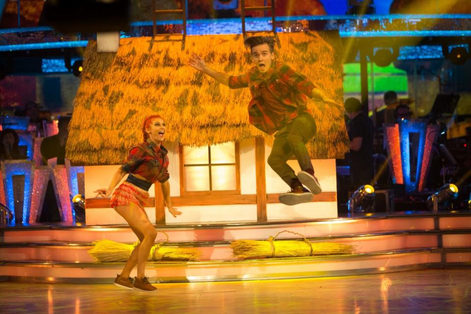 Dancing: Joe Sugg and Dianne Buswell have been getting good marks on Strictly (Guy Levy/BBC)