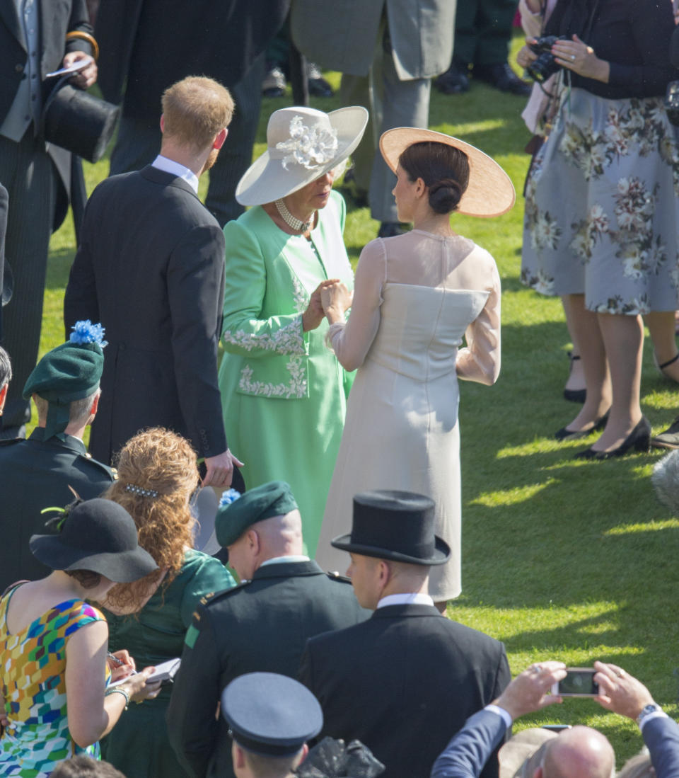 Camilla and Meghan Markle were also pictured having a moment. Photo: Getty Images