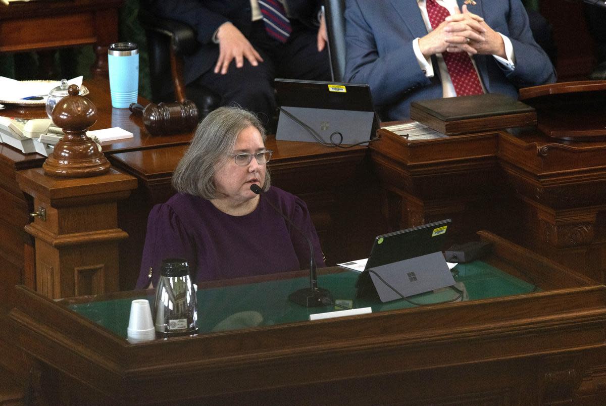 Katherine "Missy" Cary, former chief of staff former chief of staff in the attorney general’s office, testifies at Ken Paxton's impeachment trial in the Texas Senate on Monday, Sept. 11, 2023.