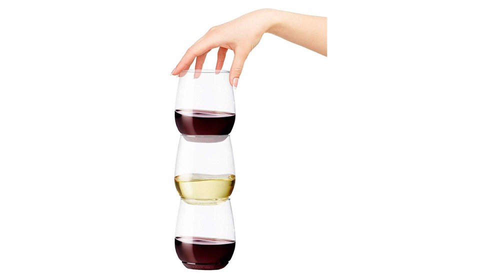 Tossware 14oz Recyclable Wine Plastic Cups, Set of 12