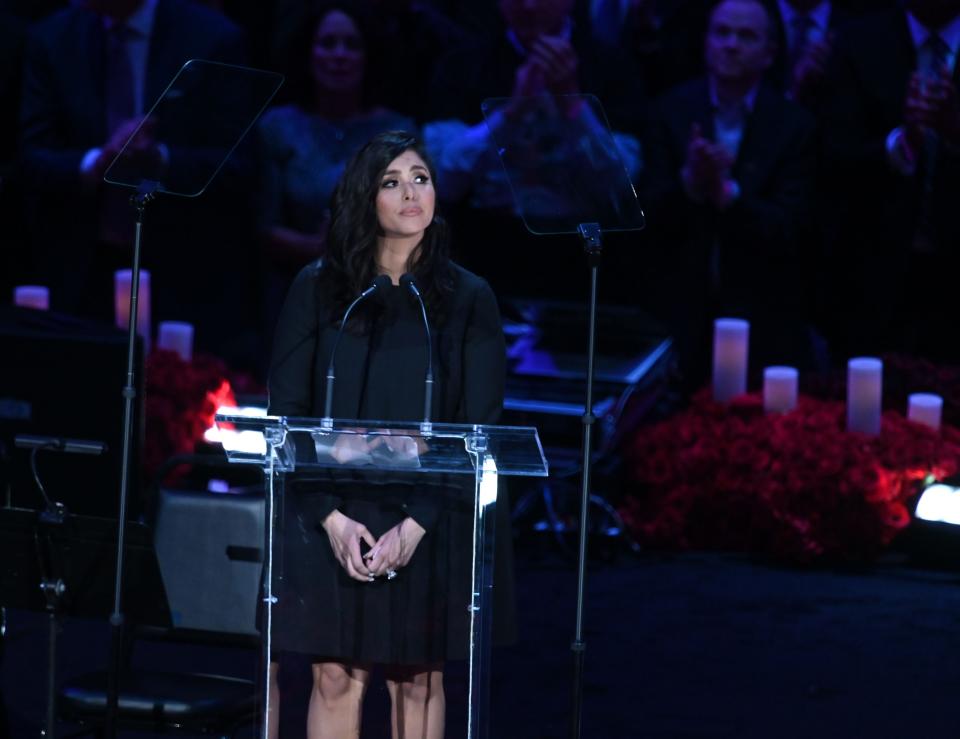 Vanessa Bryant during the memorial to celebrate the life of Kobe and Gianna Bryant at Staples Center in February 2020.