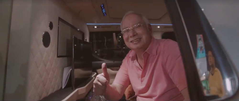 Screengrab of Datuk Seri Najib Razak from the 45-second teaser video published by Ron.