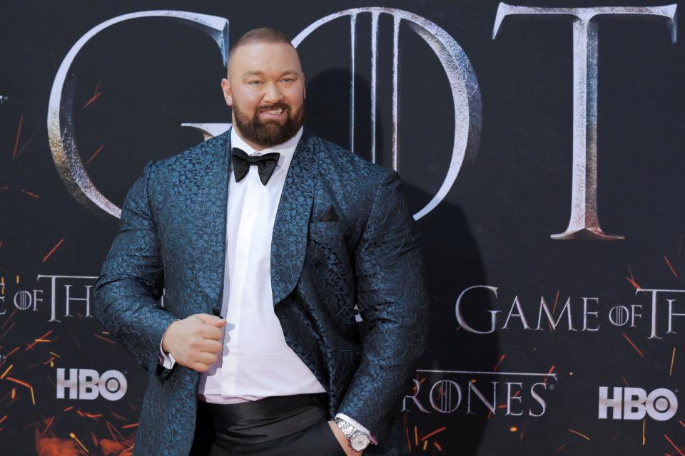 Hafþór Júlíus Björnsson on the red carpet for "Game of Thrones"