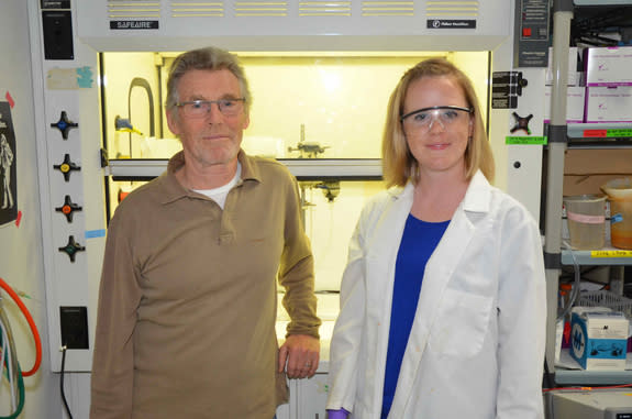 Michael Russell and Laurie Barge of NASA's Jet Propulsion Laboratory, who are trying to learn more about a mineral called “green rust” that could exist on Mars.