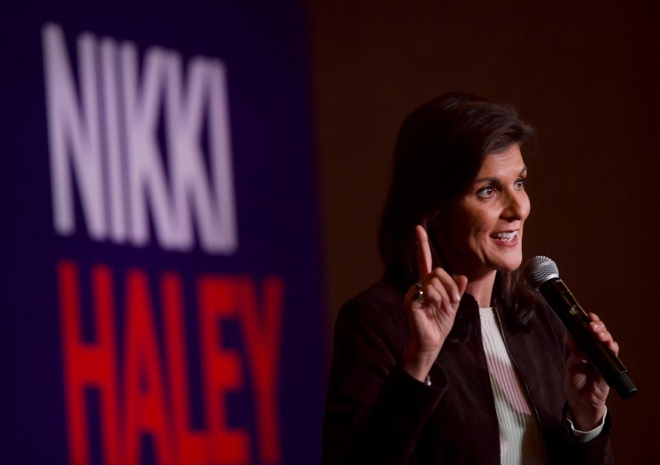 Nikki Haley brought her presidential campaign to the Indigo Hall in the heart of downtown Spartanburg on Feb. 5, 2024. Haley talked about a wide range of issues from education to helping veterans.