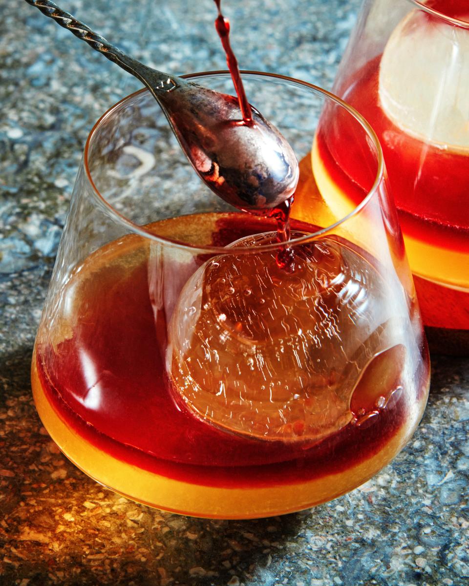 This New York Sour is an easy first layered drink to try.