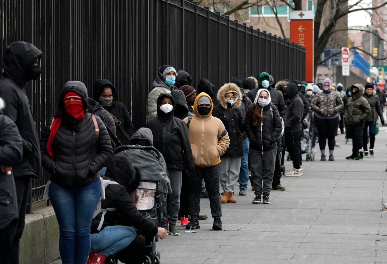 People line up for COVID testing in the Bronx, N.Y.