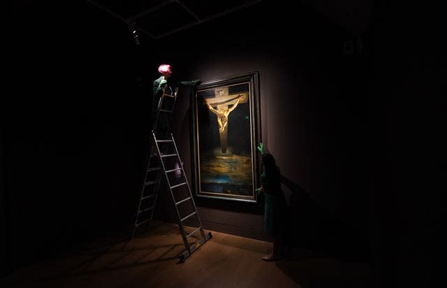 Salvador Dali painting installed