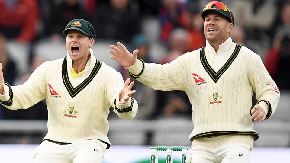 Steve Smith and David Warner, pictured here during the fifth Ashes Test.