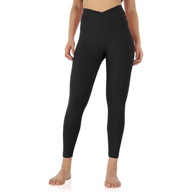 Women's Crossover V-Waistband Leggings - A New Day™ Black S