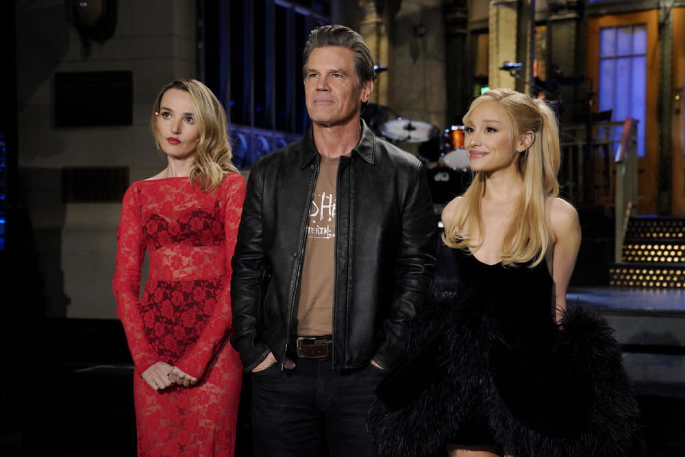  Why isn't Saturday Night Live on tonight, March 16? Pictured: SATURDAY NIGHT LIVE -- Episode 1858 -- Pictured: (l-r) Chloe Fineman, host Josh Brolin and musical guest Ariana Grande. 