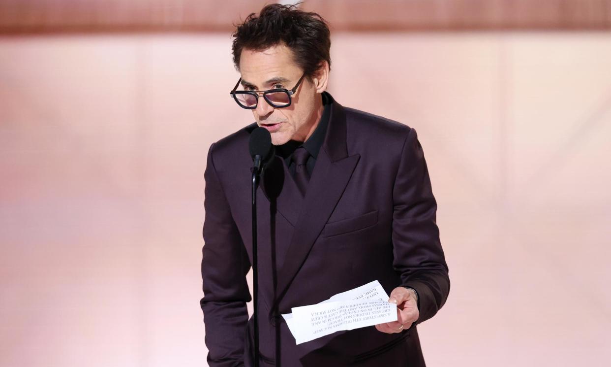 <span>Robert Downey Jr.</span><span>Photograph: Rich Polk/Golden Globes 2024/Getty Images</span>