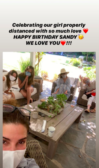 Sandra Bullock Has Socially Distant Birthday Party With Jennifer Aniston (Credit Jennifer Aniston/Instagram stories)