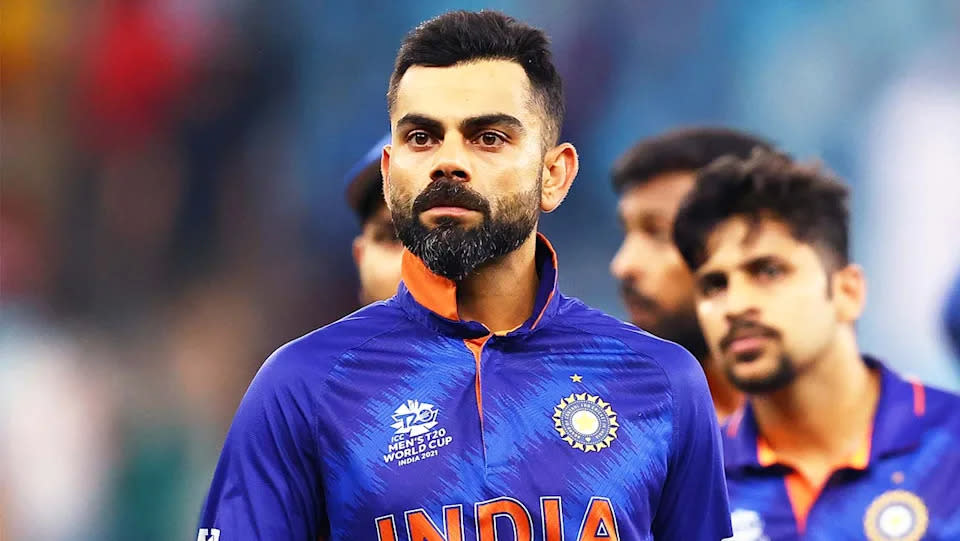 Seen here, Virat Kohli looks on for India at the T20 World Cup.