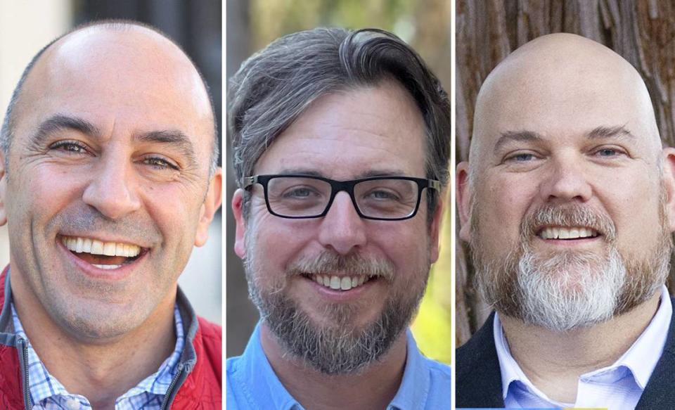 In District 19, Democrat incumbent Congressman Jimmy Panetta., left, is being challenged by software engineer Sean Dougherty, a Green Party member, and small business owner Jason Anderson, a Republican.