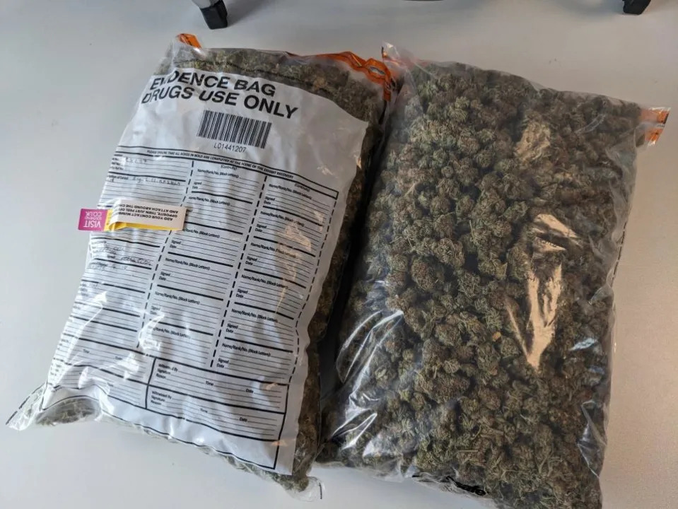 Echo: Cannabis in police evidence bags