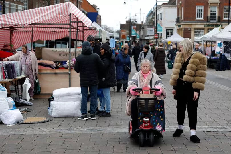 Shoppers in Romford market in East London