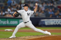 New York Yankees' JP Sears throws to an Oakland Athletics batter during the fourth inning of a baseball game Tuesday, June 28, 2022, in New York. (AP Photo/Noah K. Murray)