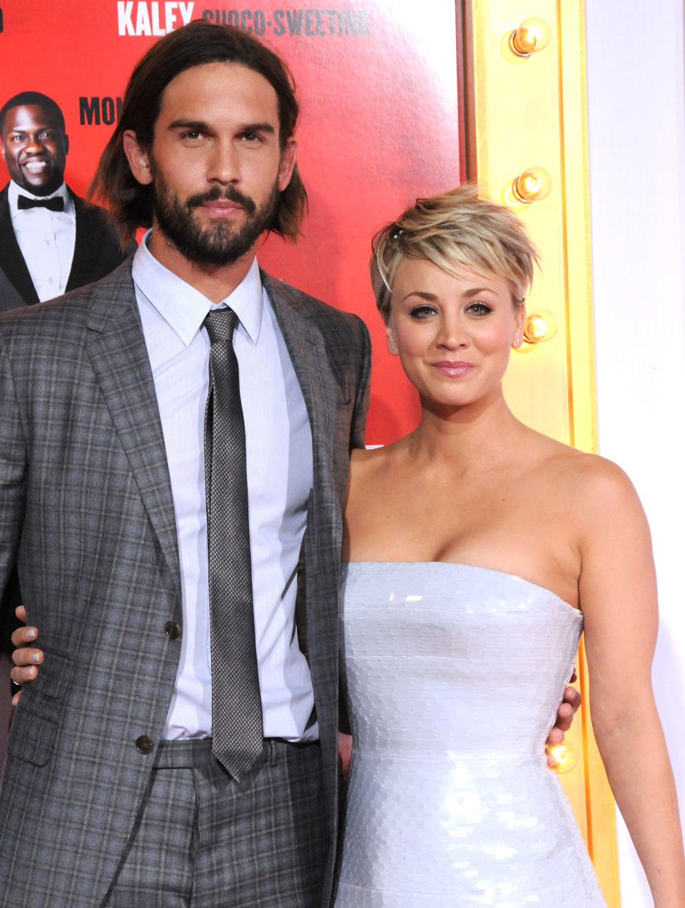 Ryan Sweeting and Kaley Cuoco at the the premiere of "The Wedding Ringer" on Jan. 6, 2015.&nbsp; (Photo: Barry King via Getty Images)