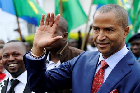 FILE PHOTO: Moise Katumbi, governor of Democratic Republic of Congo's mineral-rich Katanga province, arrives for a two-day mineral conference in Goma, Democratic Republic of Congo March 24, 2014. REUTERS/Kenny Katombe/File Photo