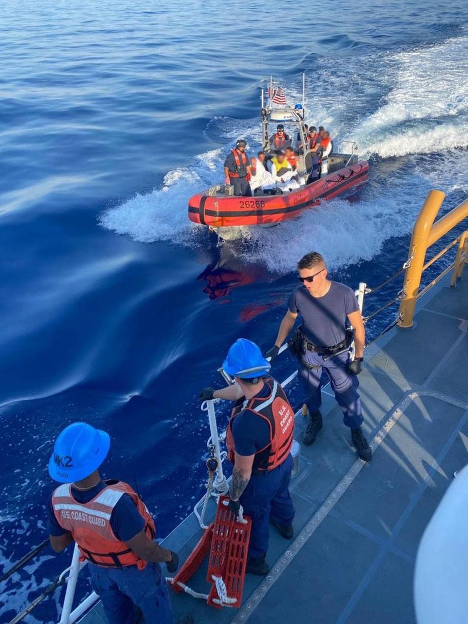 The U.S. Coast Guard repatriated and transferred 69 people to Cuba and the Bahamas on three separate interdictions between May 5 and May 11, 2023, in Florida Straits and Bahamas waters.