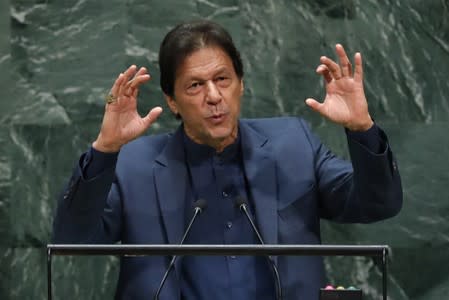 Imran Khan, Prime Minister of Pakistan addresses the 74th session of the United Nations General Assembly at U.N. headquarters in New York