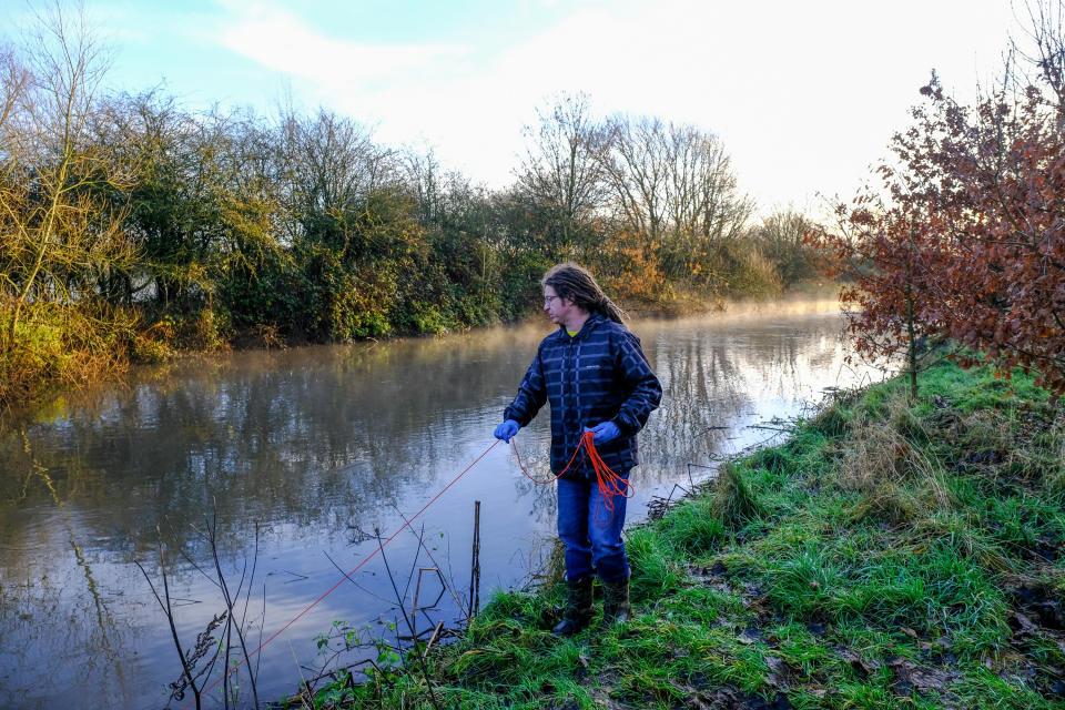 Che Williams during his visit the River Tame near Sutton Coldfield