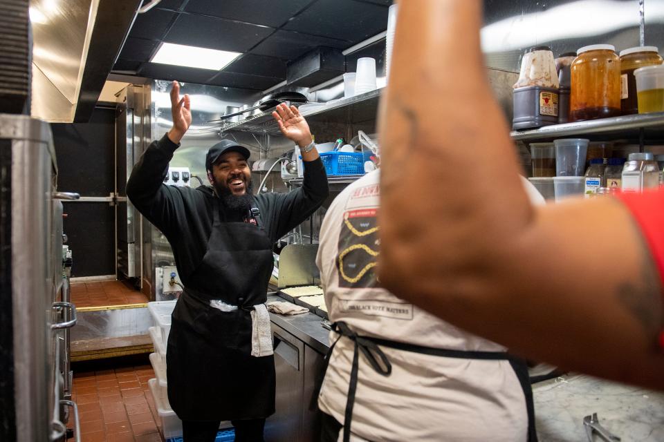 Executive chef Michael Carter keeps the kitchen mood playful at Down North.