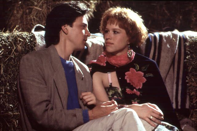 <p>Moviestore/Shutterstock</p> Andrew Mccarthy and Molly Ringwald in 'Pretty In Pink'.