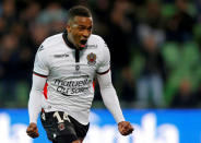 Football Soccer - Metz v Nice - French Ligue 1 - Saint Symphorien stadium, Metz, France - 23/10/16. Nice's Alassane Plea celebrates after scoring a penalty against Metz. REUTERS/Vincent Kessler