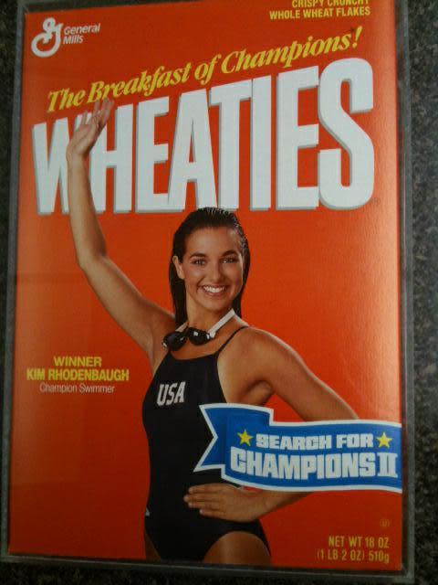 Kim Rhodenbaugh was the first female high school athlete to be featured on the Wheaties cereal box.