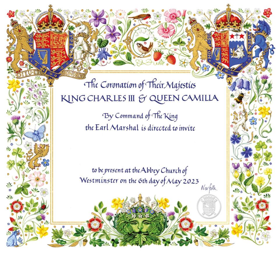 Coronation invitation - Buckingham Palace/PA