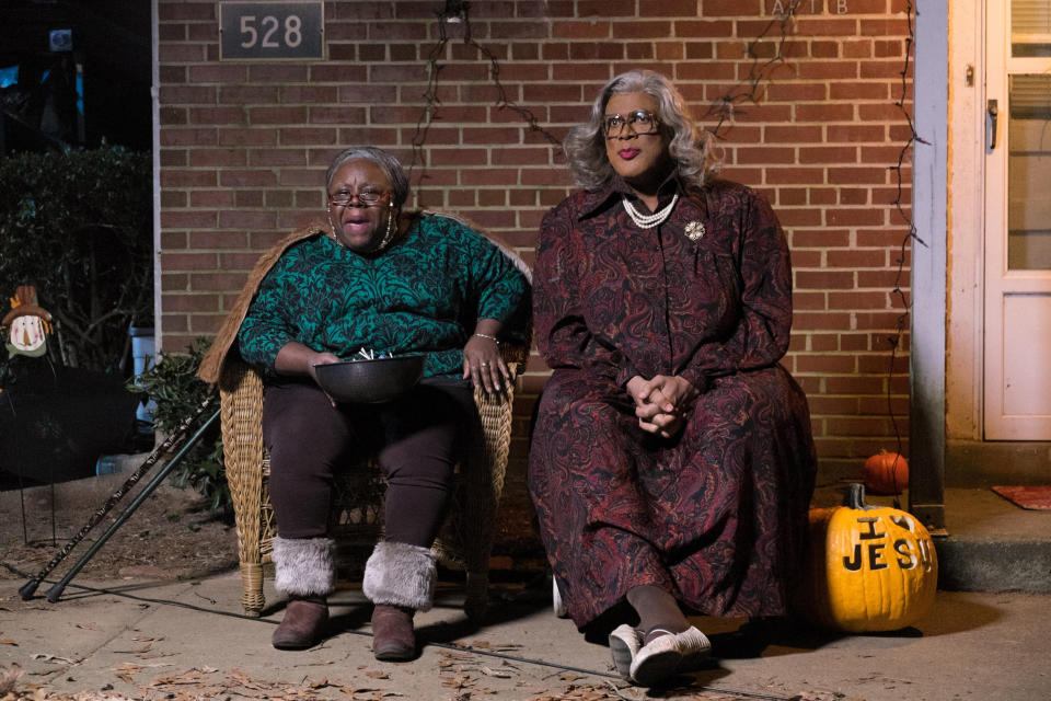 RELEASE DATE: October 21, 2016 TITLE: Boo! A Madea Halloween  STUDIO: Lionsgate DIRECTOR: Tyler Perry PLOT: Madea winds up in the middle of mayhem when she spends a haunted Halloween fending off killers, paranormal poltergeists, ghosts, ghouls and zombies (Entertainment Pictures  / Alamy Stock Photo)