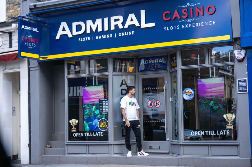 Giovanni Pernice seen stood outside a casino