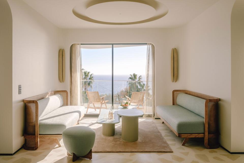 The view from a room living area at Hotel Belle Plage