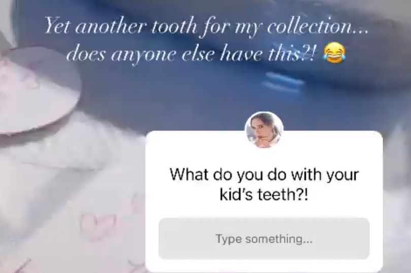 Screenshot of Victoria's instagram story with HArper's note to the Tooth Fairy