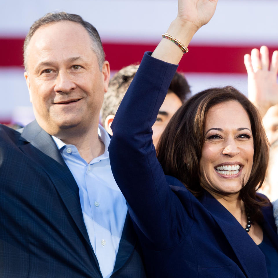 Vice President-elect Kamala Harris and husband Douglas Emhoff (Noah Berger / AFP via Getty Images)