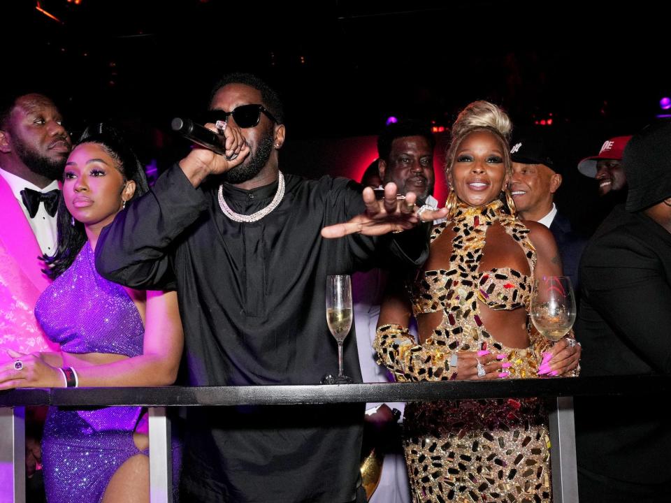 Sean "Diddy" Combs and Mary J. Blige at the BET Lifetime Achievement party on June 26, 2022.