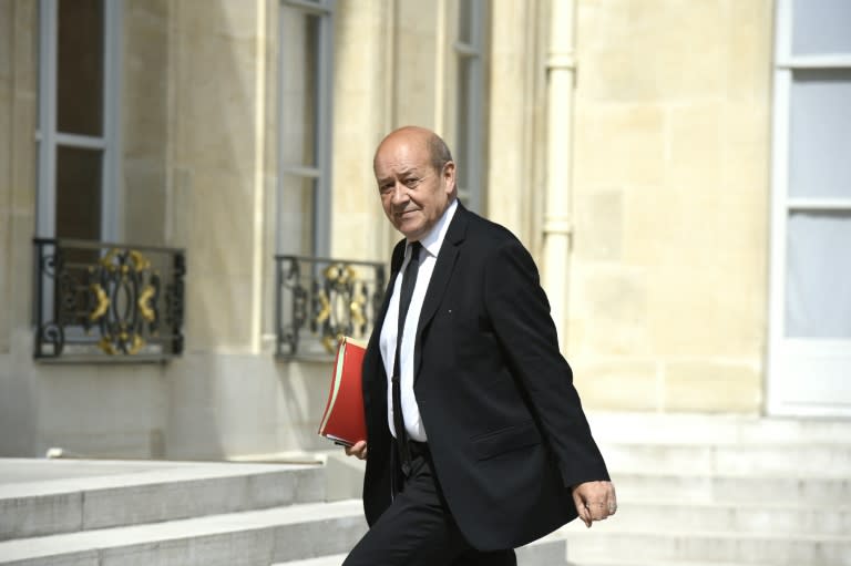 French Defence minister Jean-Yves Le Drian arrives at the Elysee palace, on June 27, 2015, in Paris