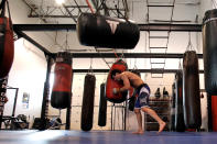 Chael Sonnen conducts a workout at the Team Quest gym on June 26, 2012 in Tualatin, Oregon. Sonnen will fight Anderson Silva July 7, 2012 at UFC 148 in Las Vegas, Nevada. (Photo by Jonathan Ferrey/Getty Images)