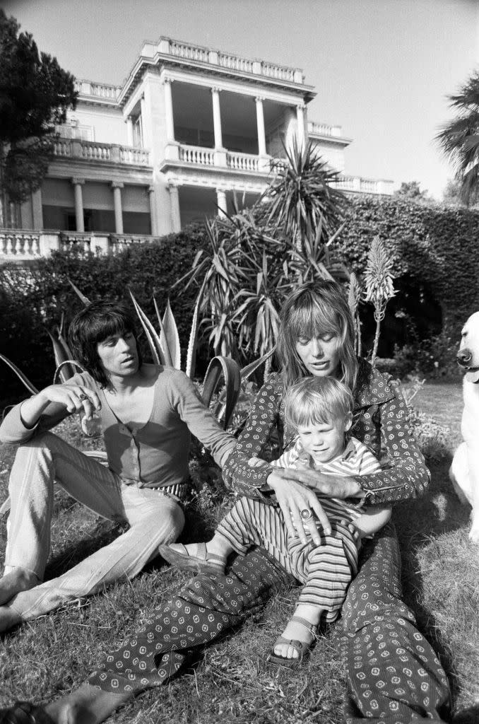 Keith Richards, Anita Pallenberg and their son Marlon at Villa Nellcôte in 1971, The Rolling Stones, documentary, film