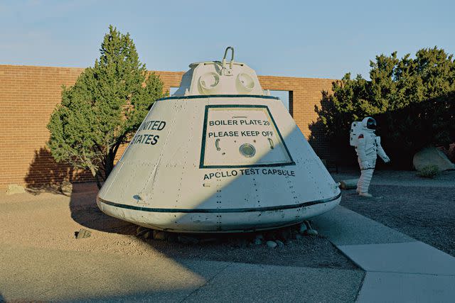 <p>Kyle RM Johnson</p> A test capsule used in training for the Apollo 11 moon landing on display at Meteor Crater.